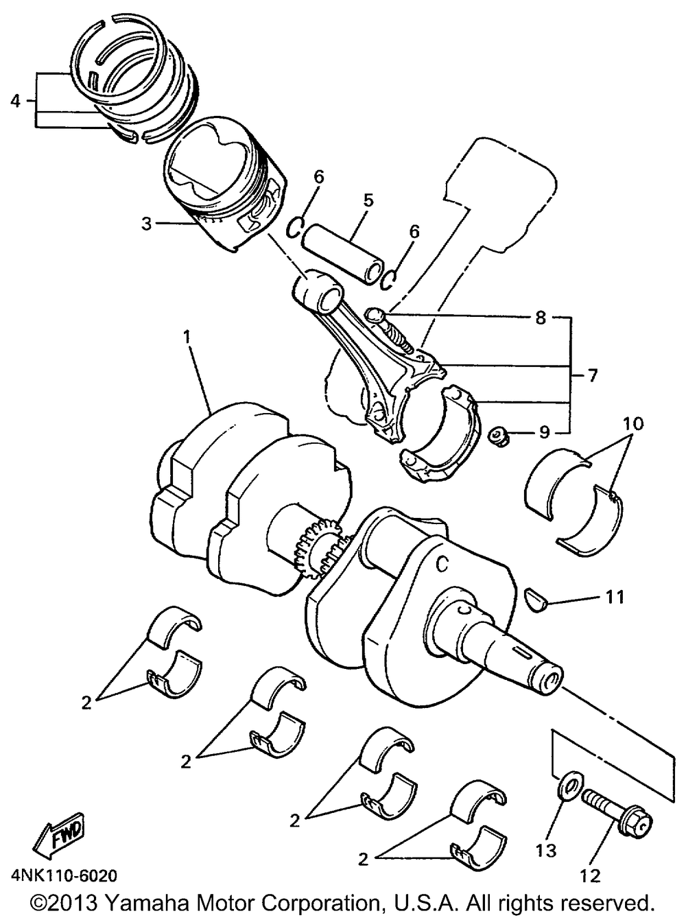 Crankshaft piston