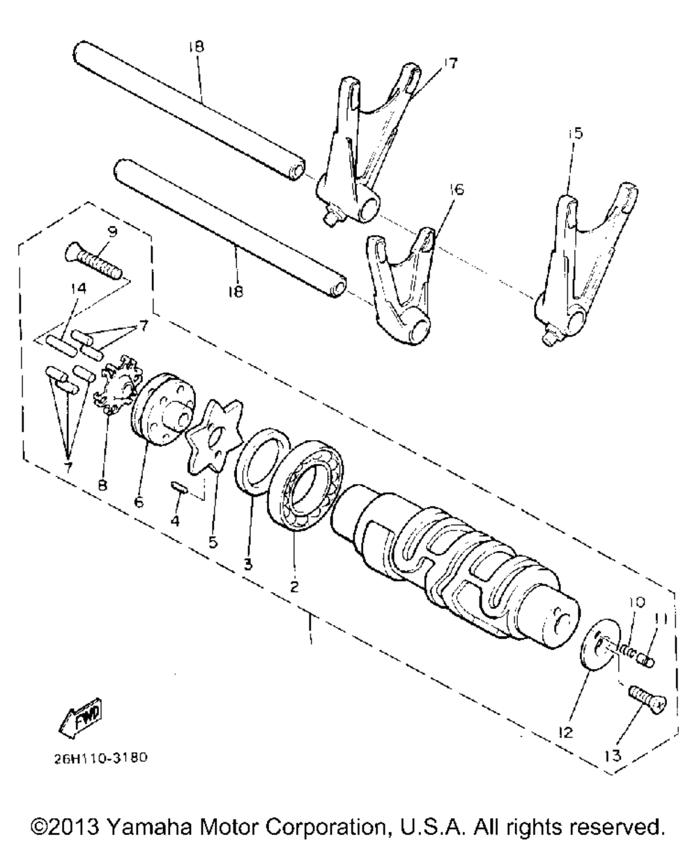 Shift cam fork