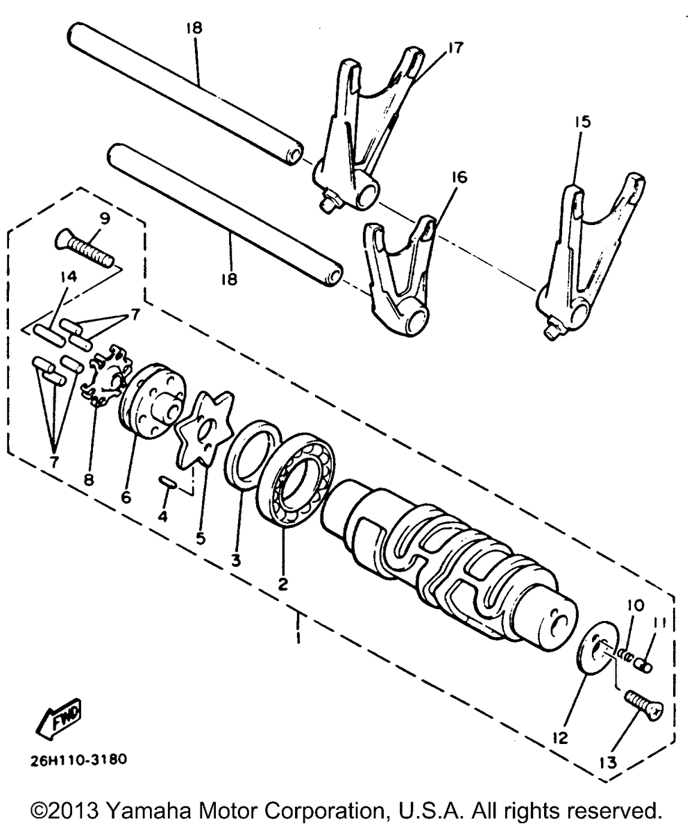 Shift cam fork