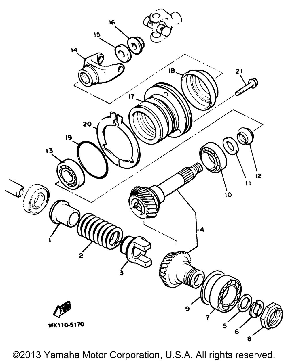 Middle drive gear