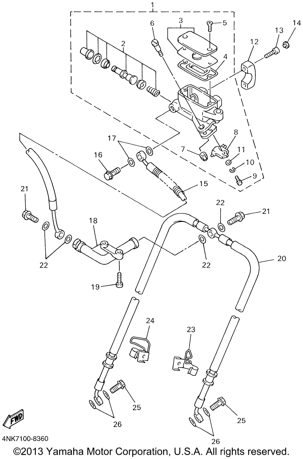 Front master cylinder