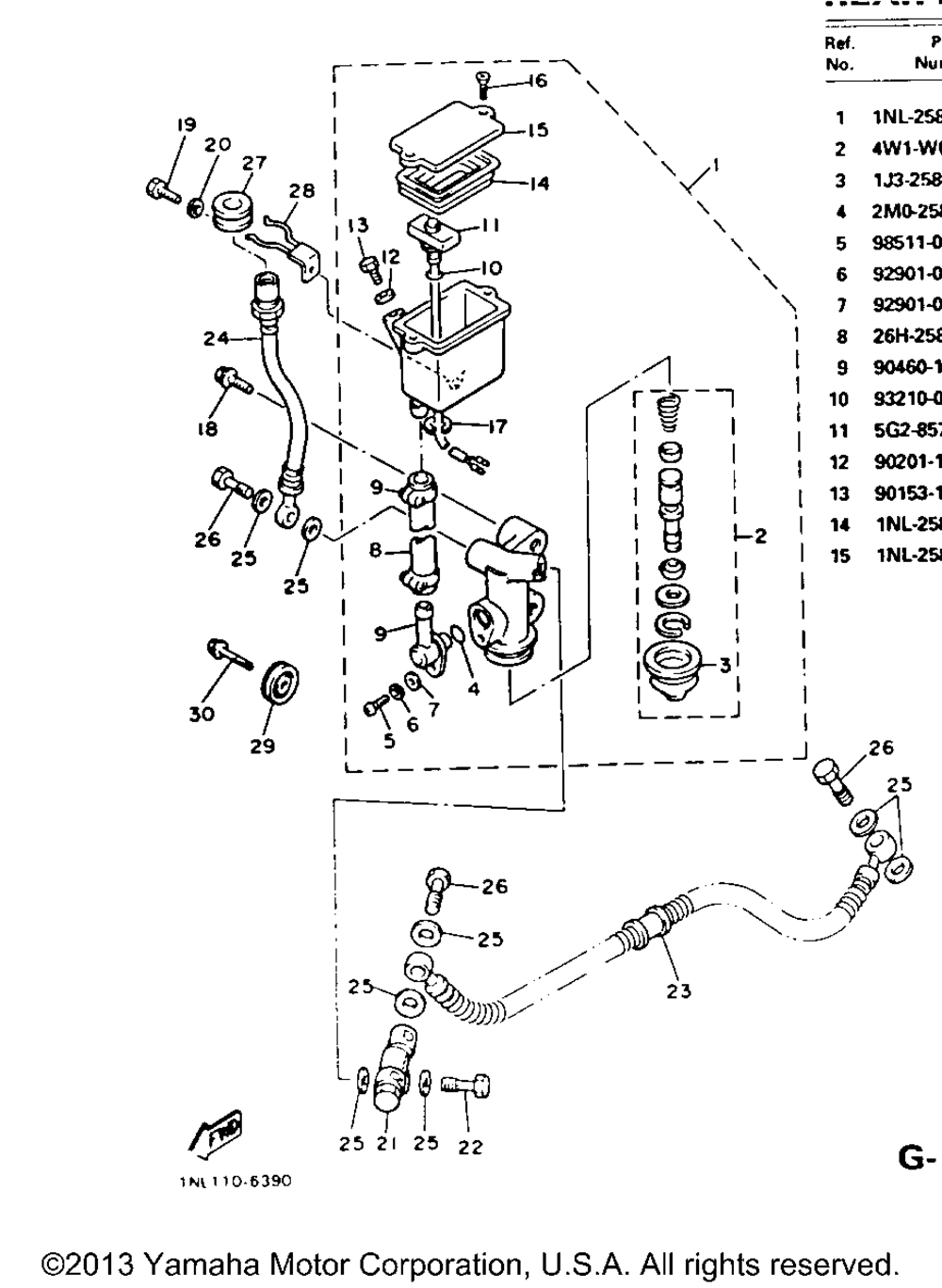 Rear master cylinder