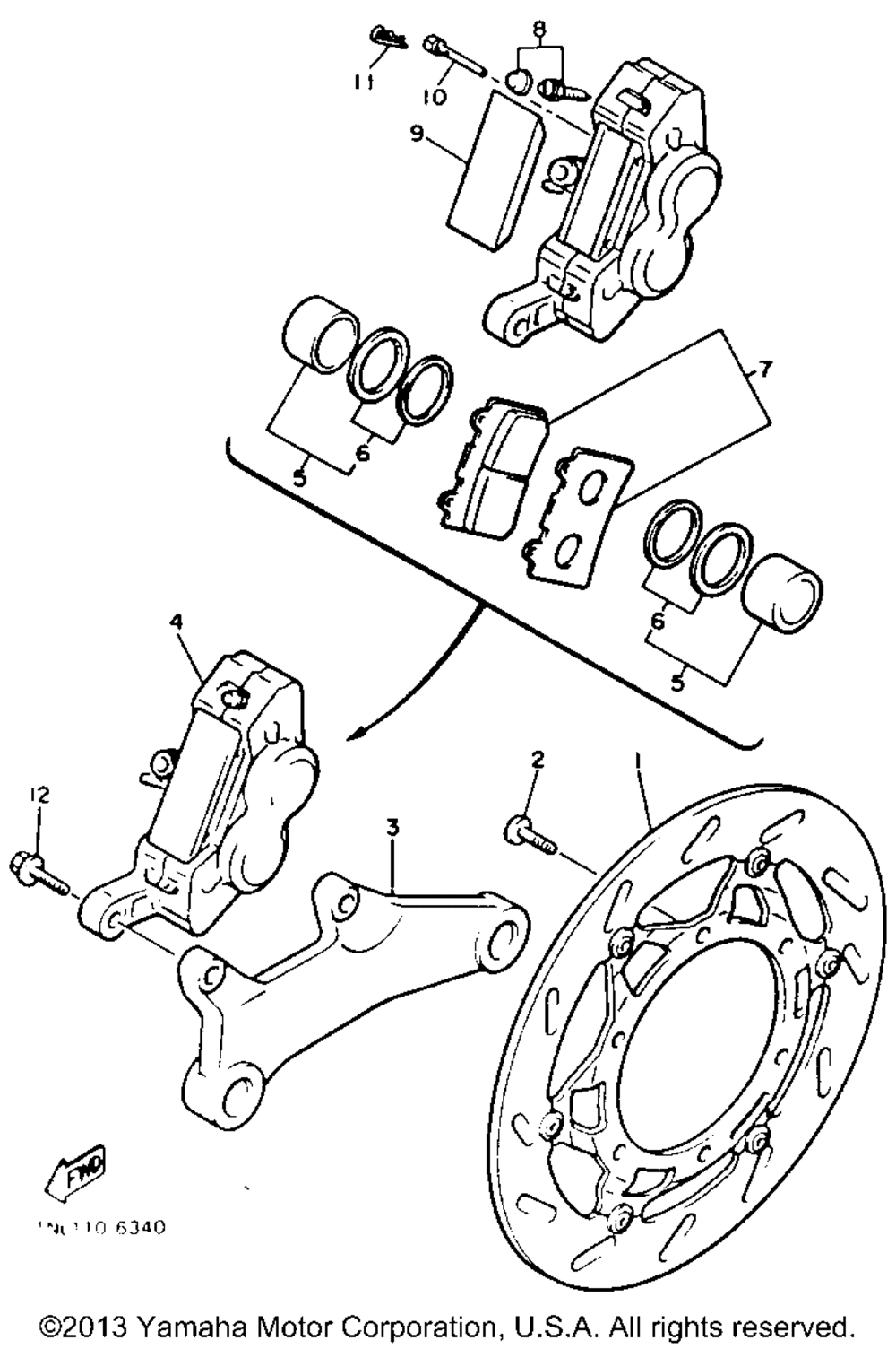 Rear brake caliper