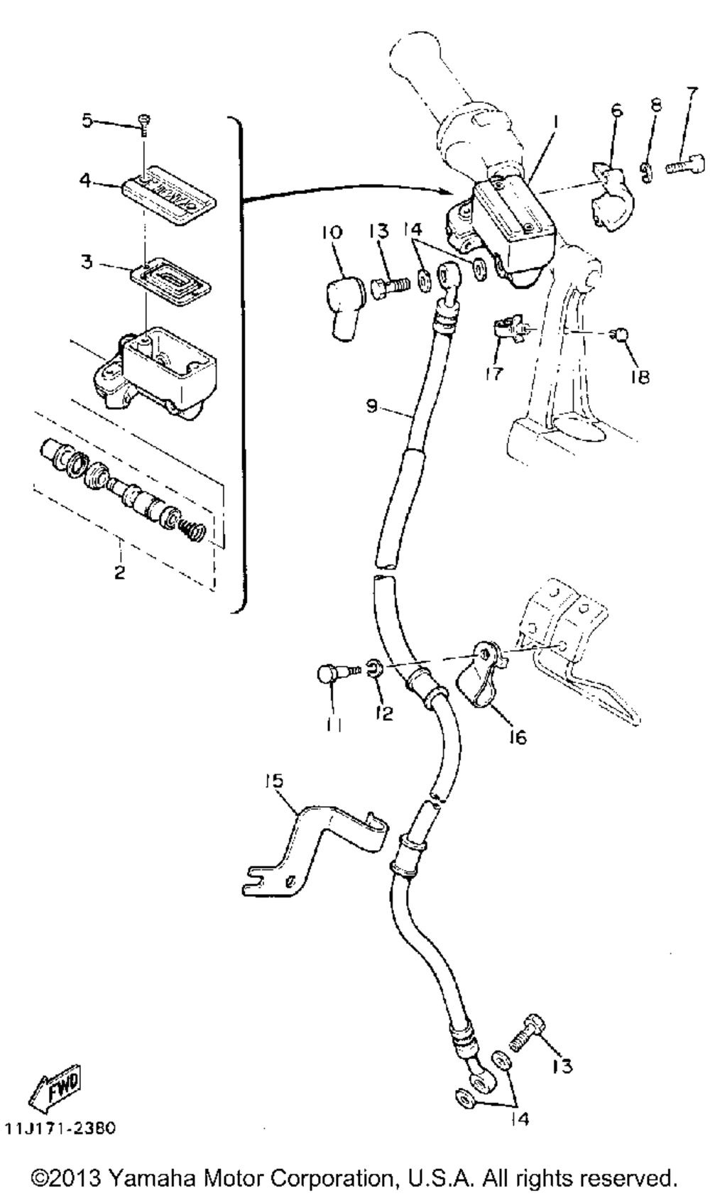 Front master cylinder