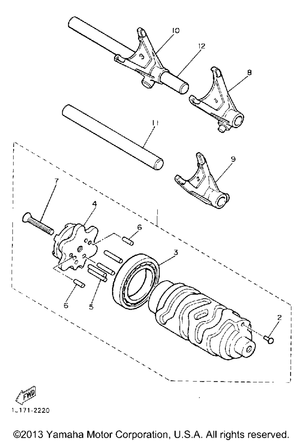 Shift cam fork