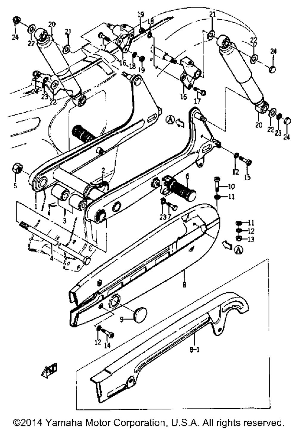 Rear arm - rear cushion - chain case