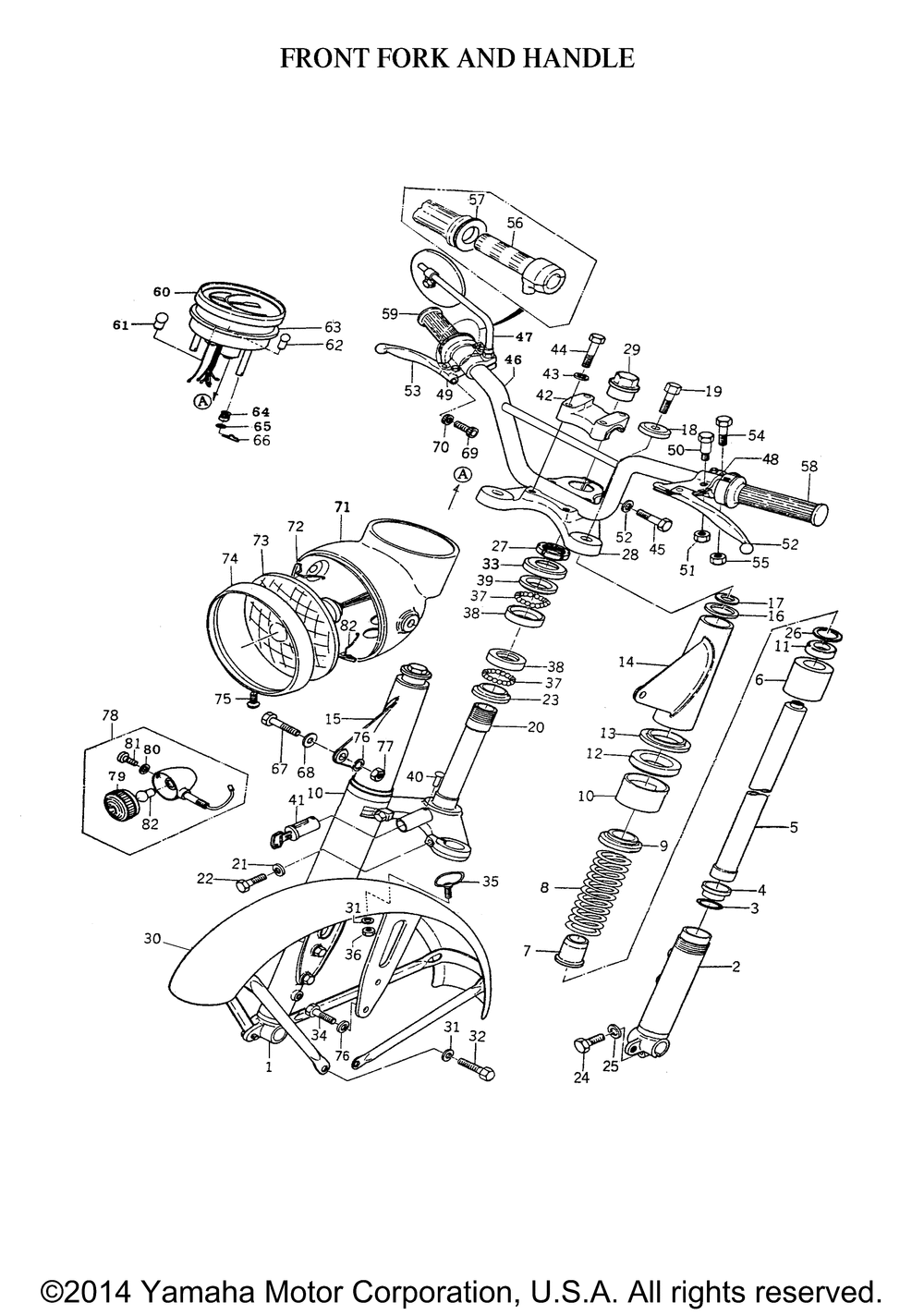 Front fork and handle