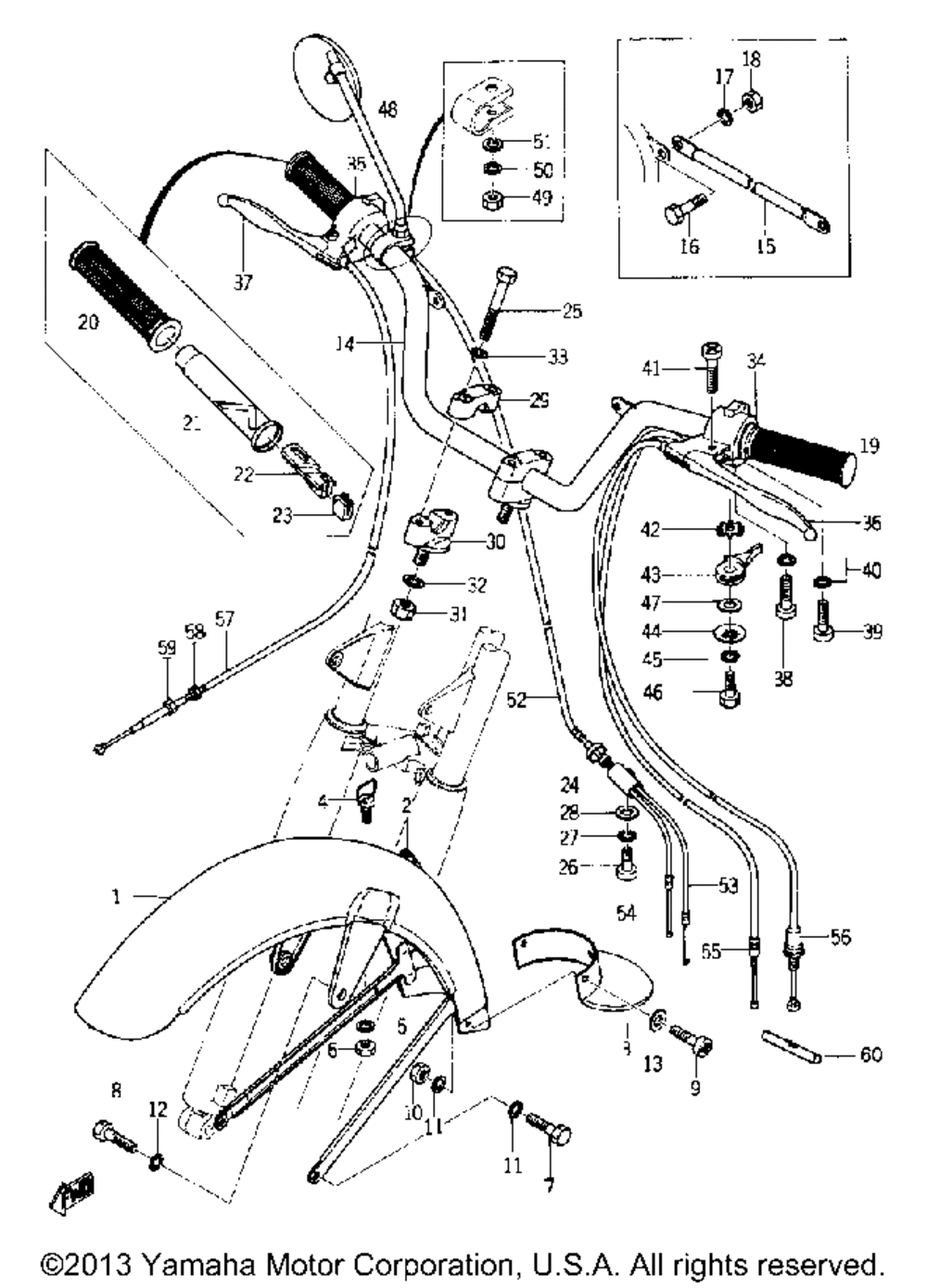 Handle and front fender