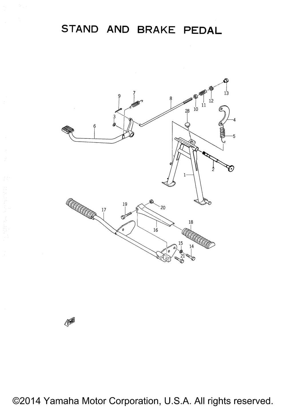 Stand - brake pedal