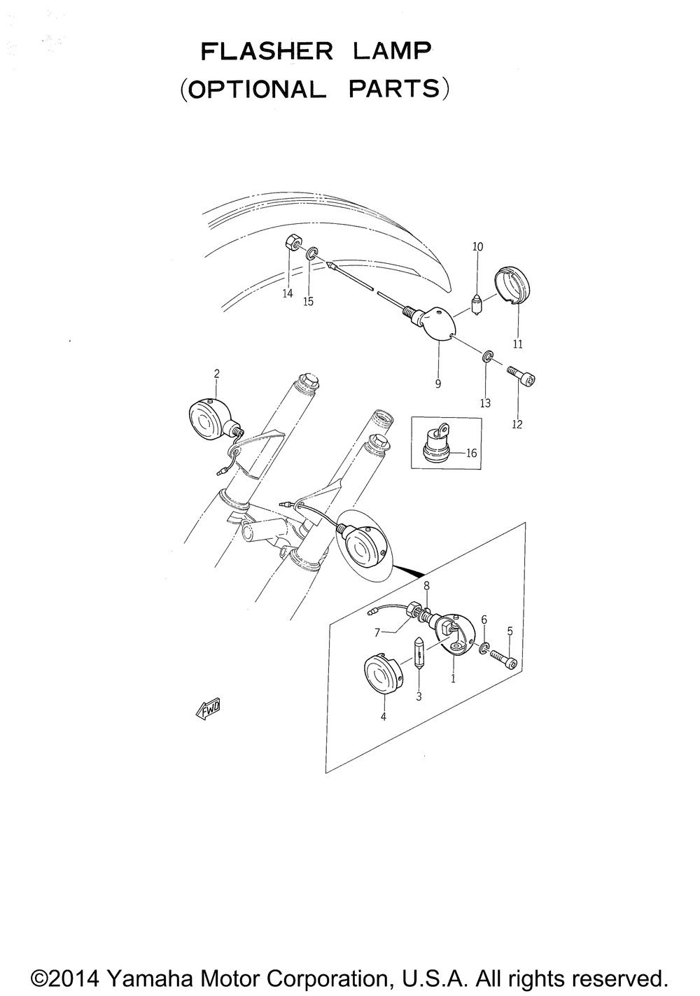 Flasher lamp (alternate parts)