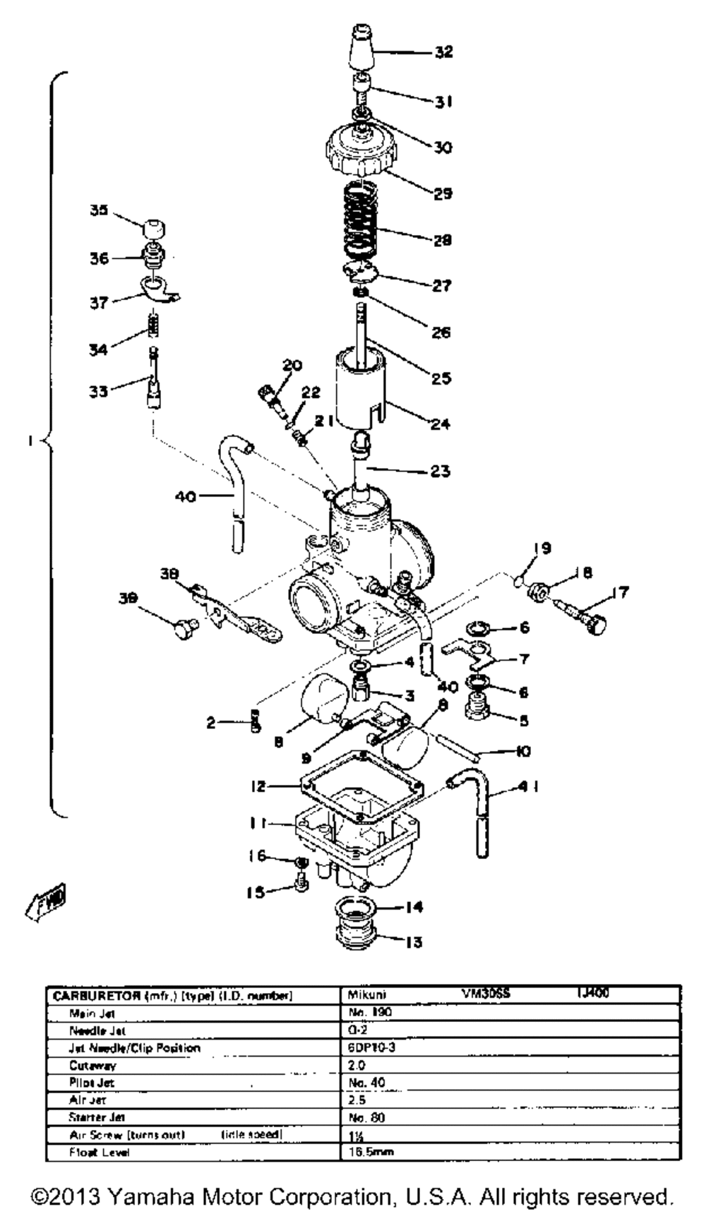 Carburetor yz100d