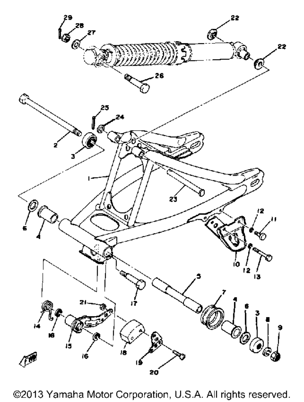 Rear arm yz100 e - f