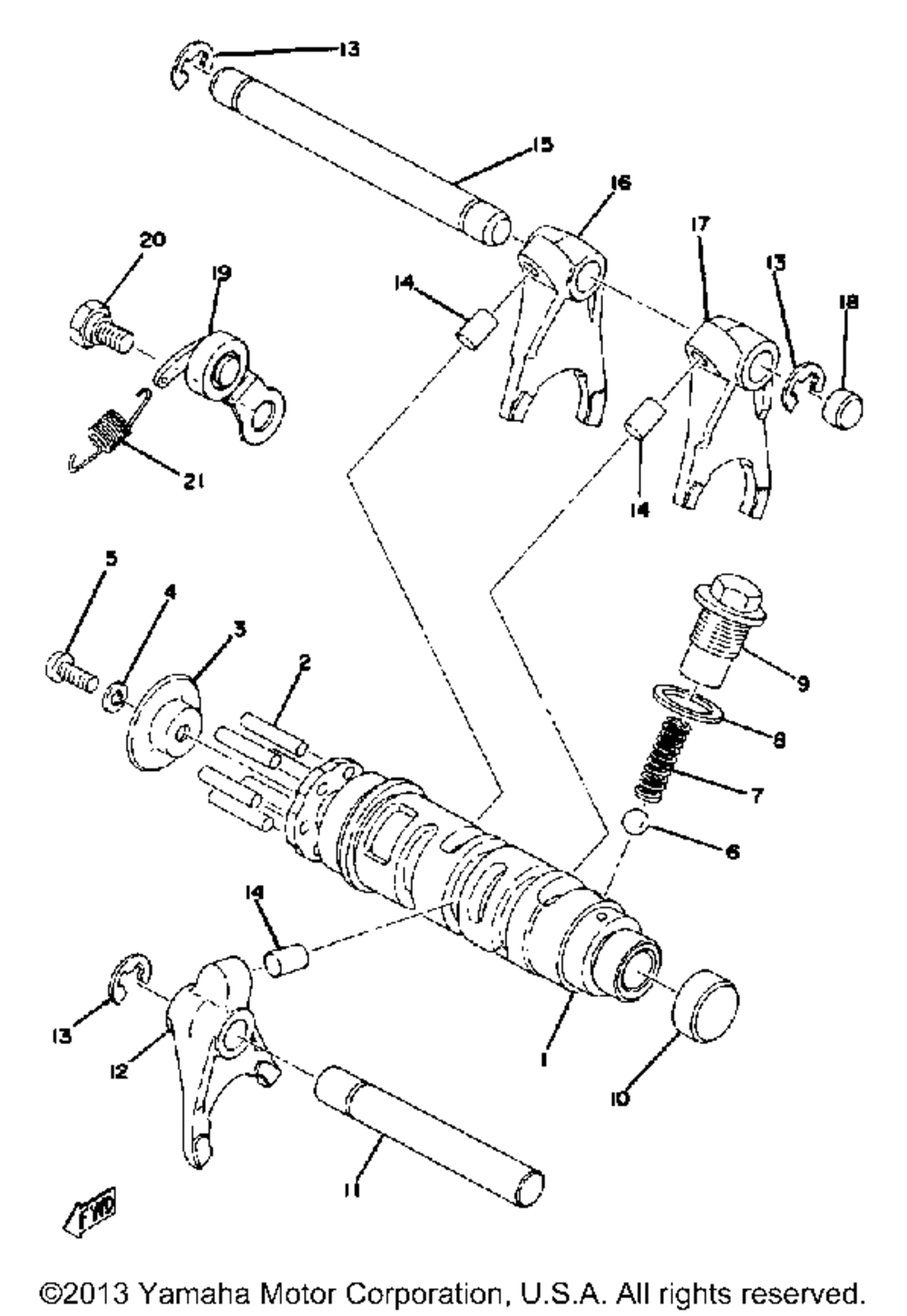 Shift cam - fork yz100d