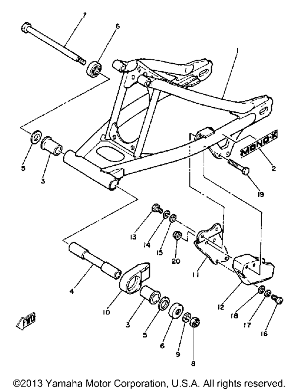 Rear arm yz100h