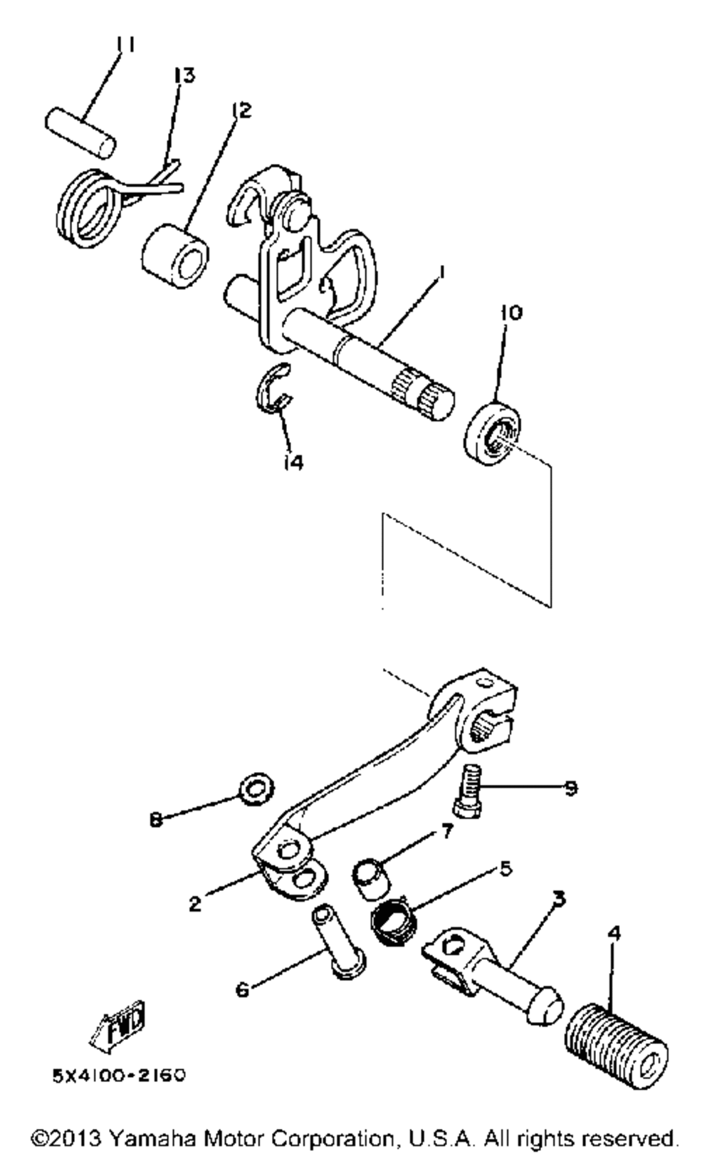 Shift shaft - pedal