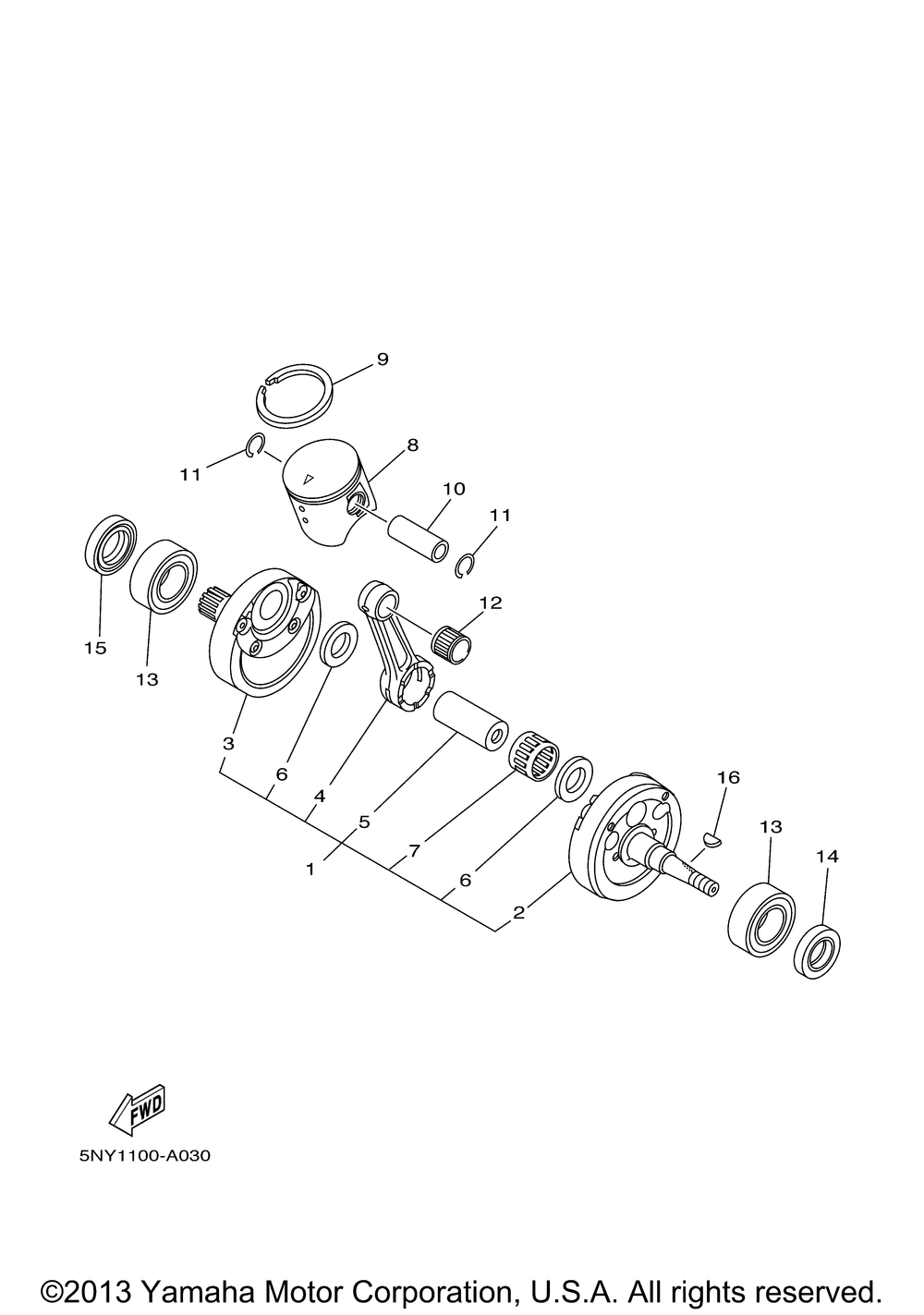 Crankshaft piston