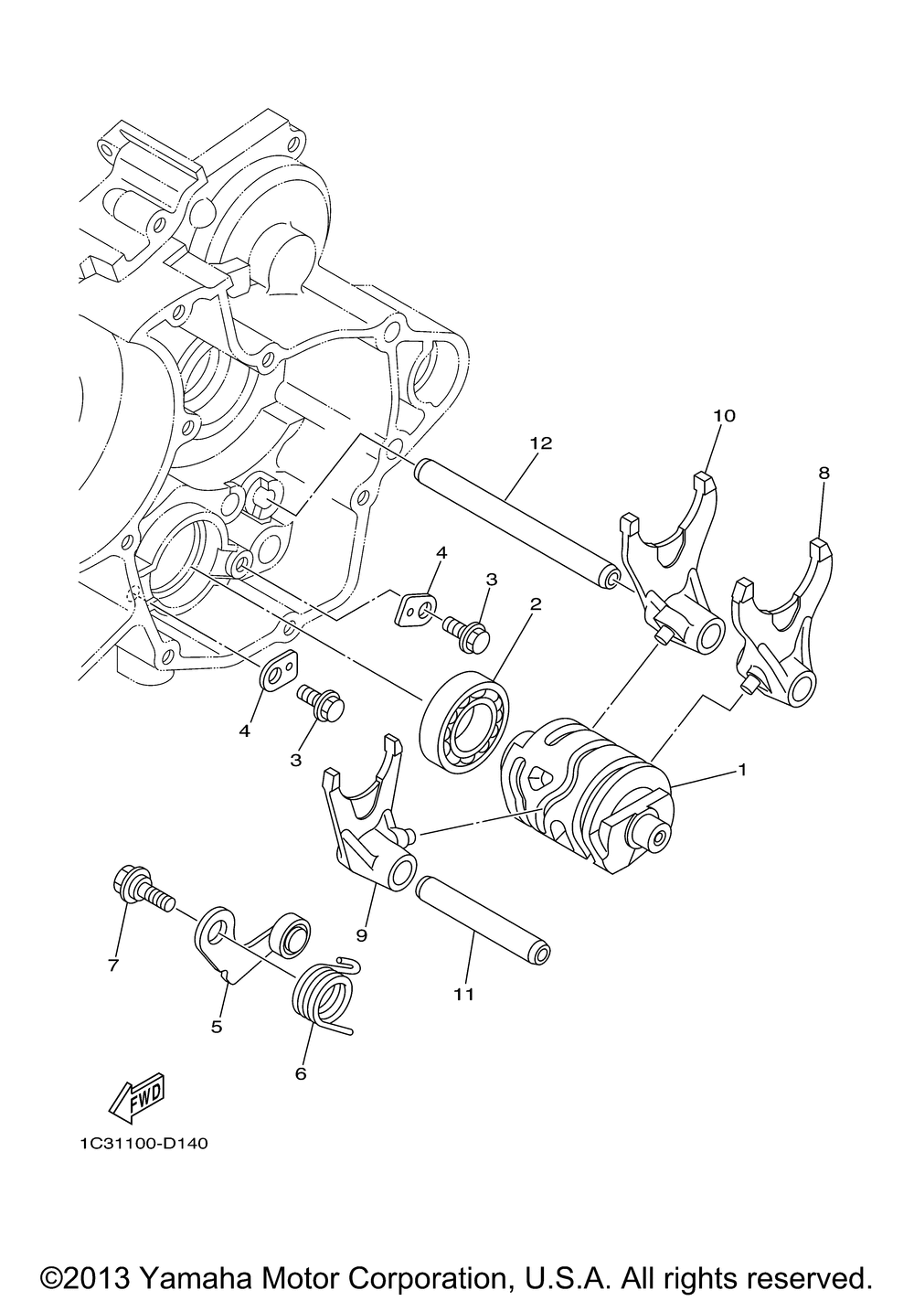 Shift cam fork