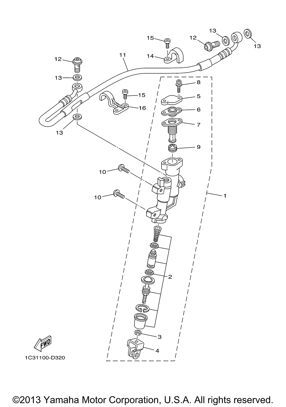 Rear master cylinder