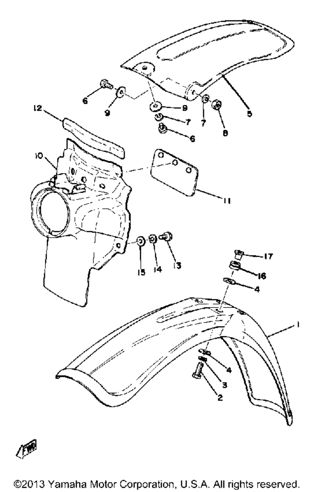 Front fender - rear fender yz125d