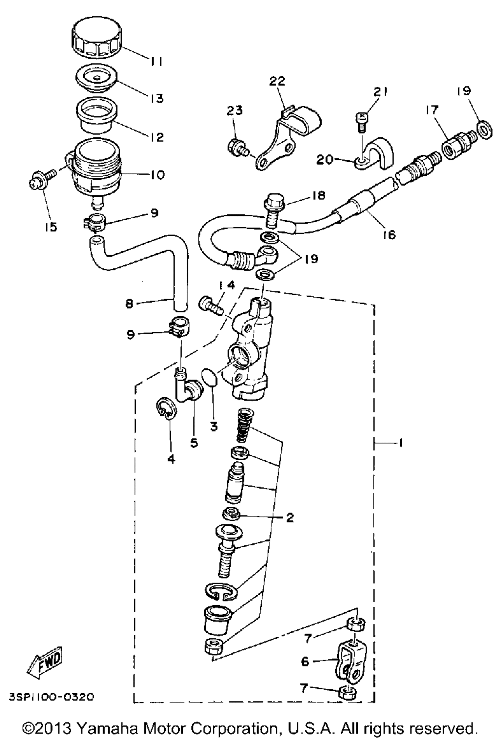 Rear master cylinder