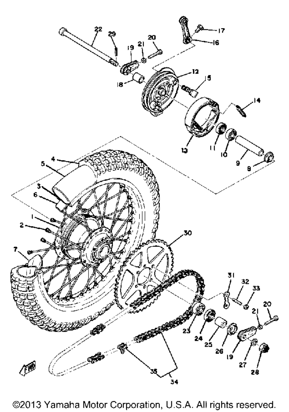 Rear wheel yz125d