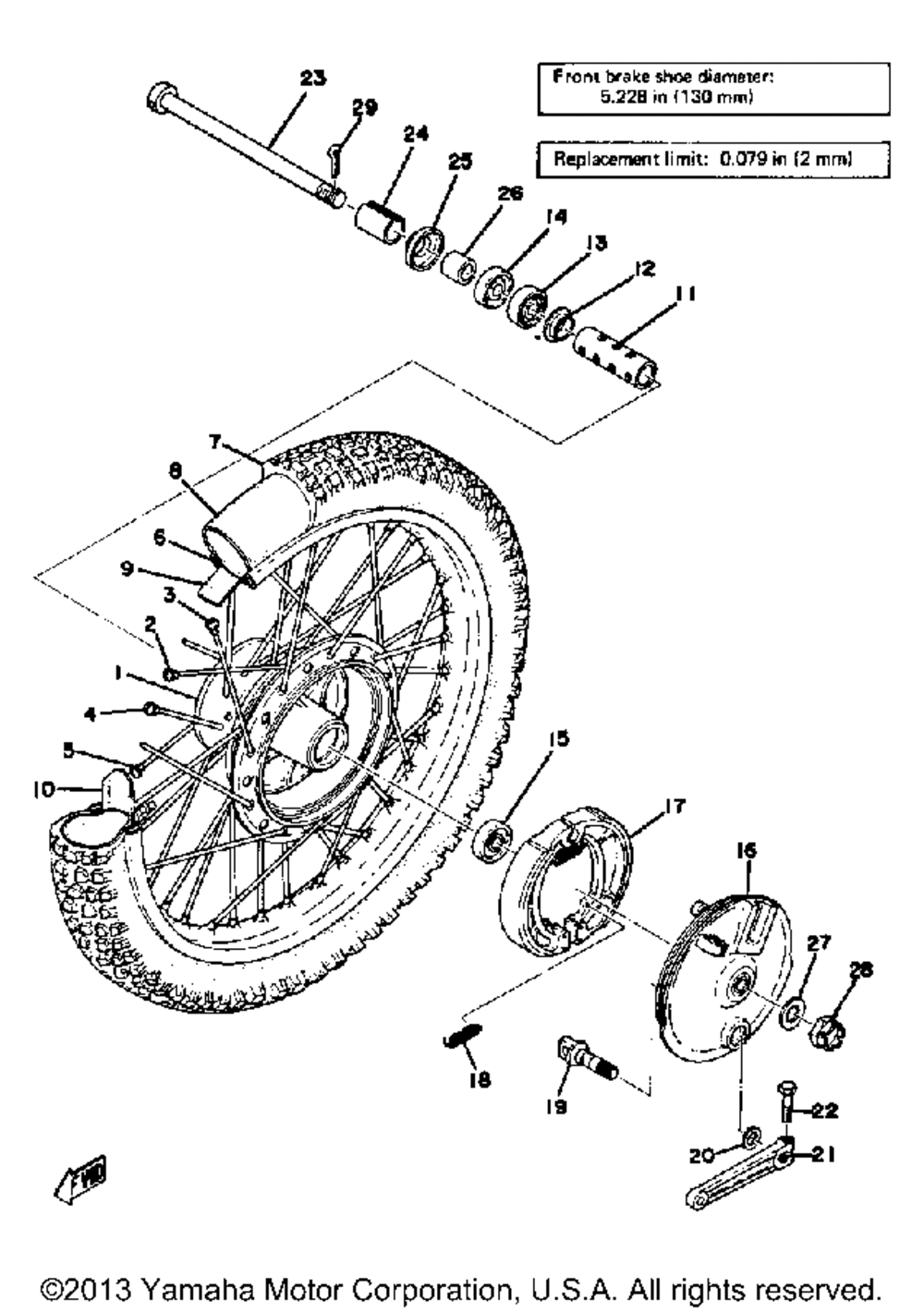 Front wheel yz125c