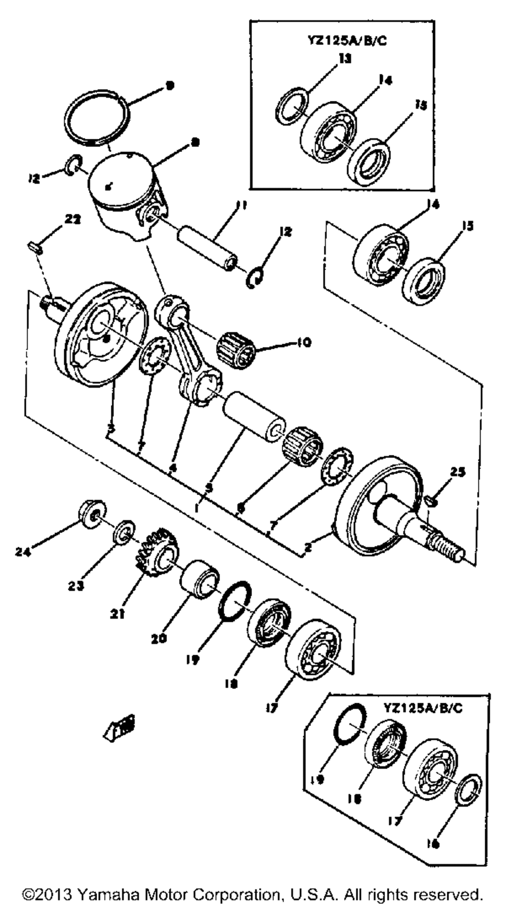 Crankshaft - piston yz125a - b - c - d