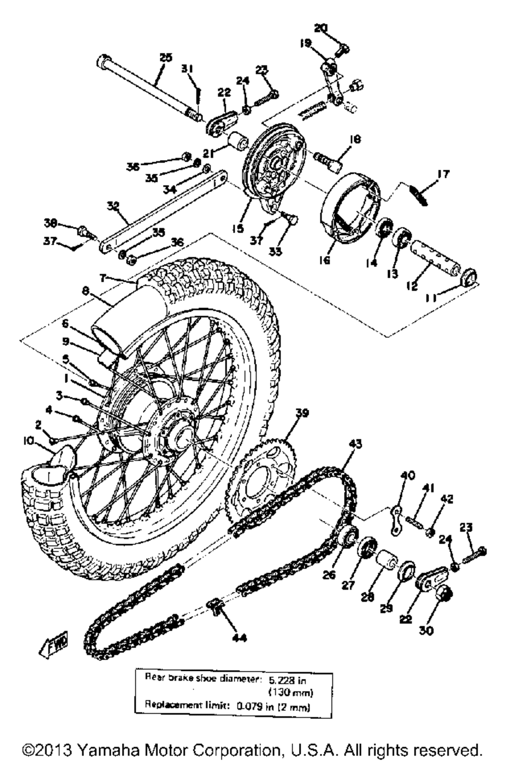 Rear wheel yz125c