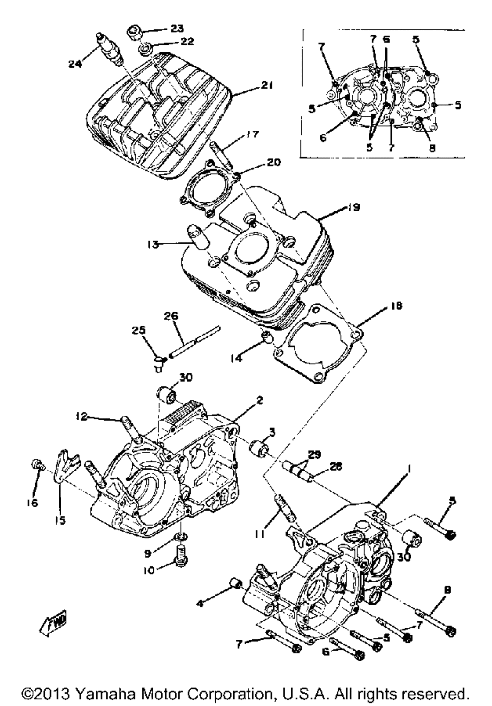 Crankcase - cylinder yz125d