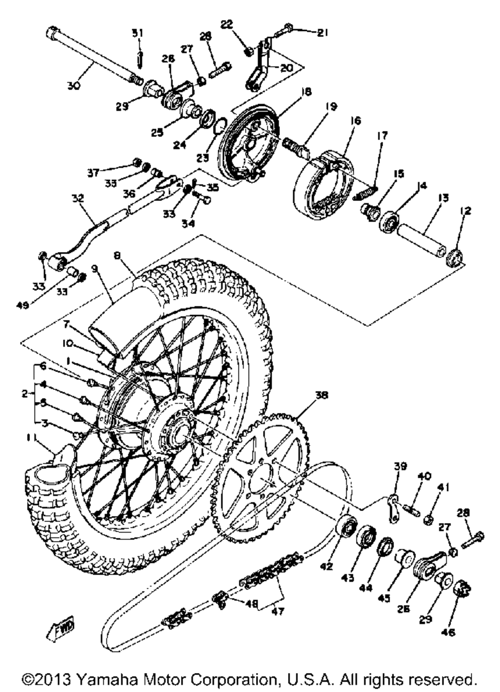 Rear wheel yz125f