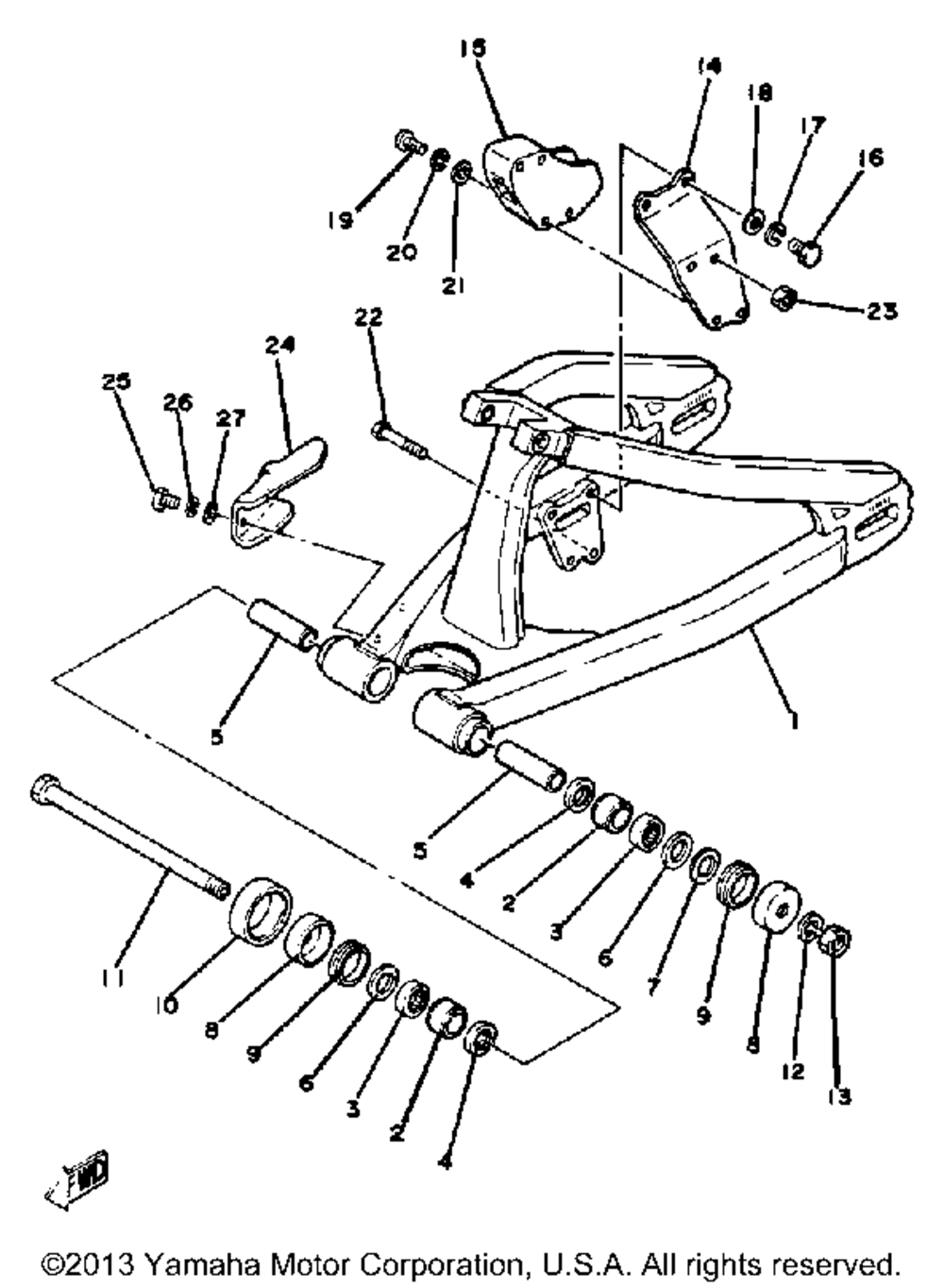 Swing arm yz125g