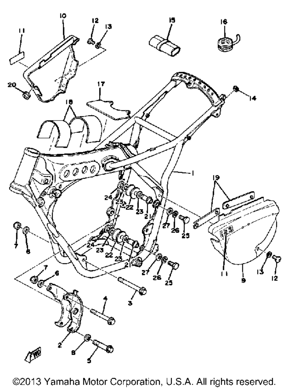 Frame - side cover yz125e