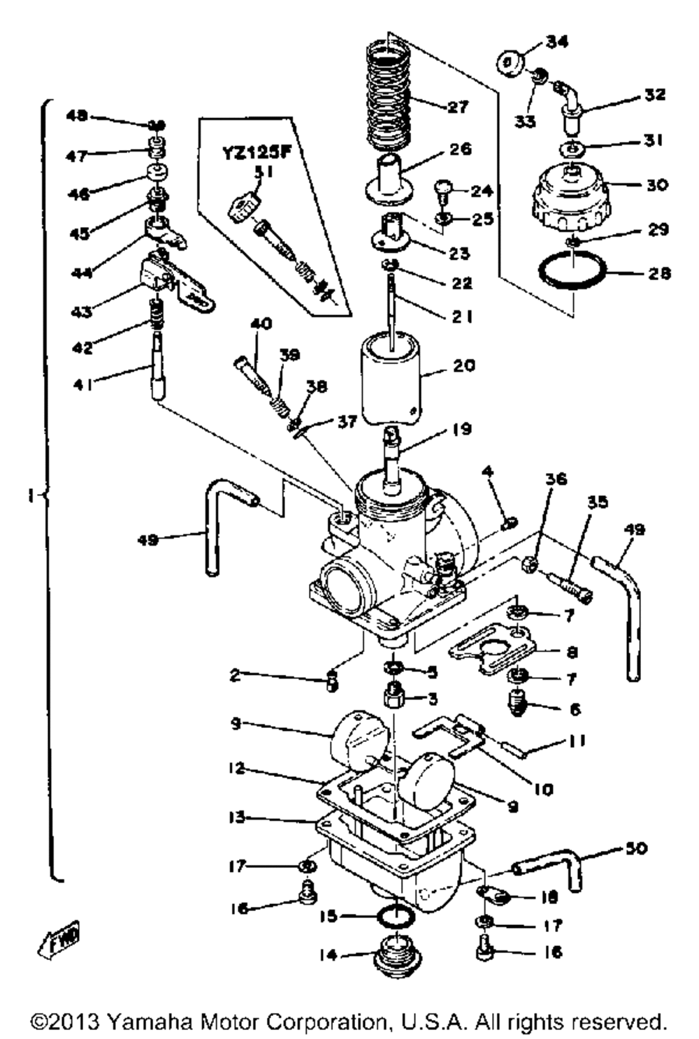 Carburetor yz125e - f