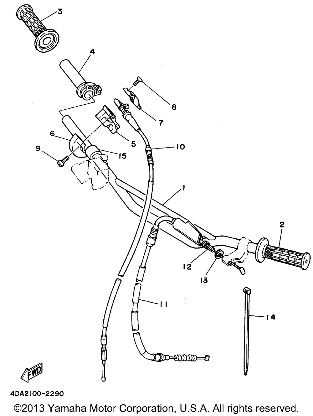 Steering handle - cable