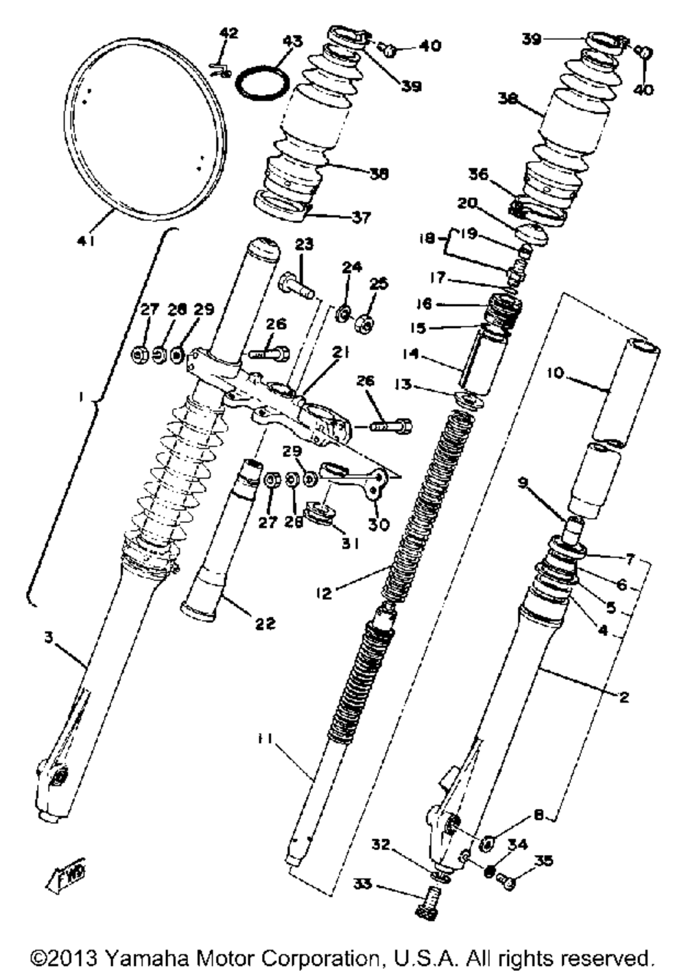 Front fork yz125e