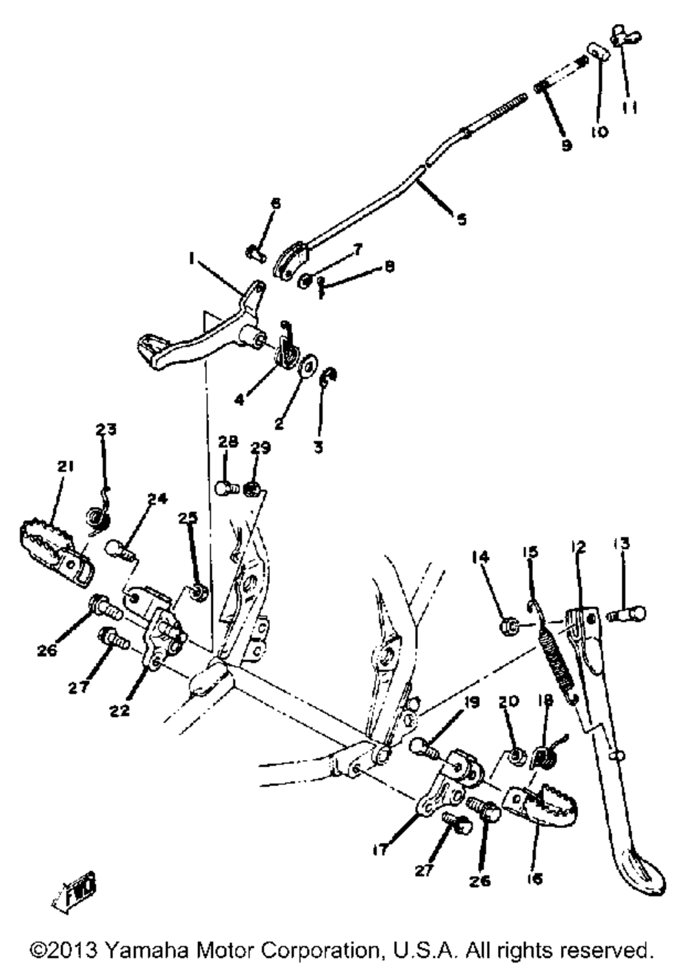 Stand - footrest yz125g