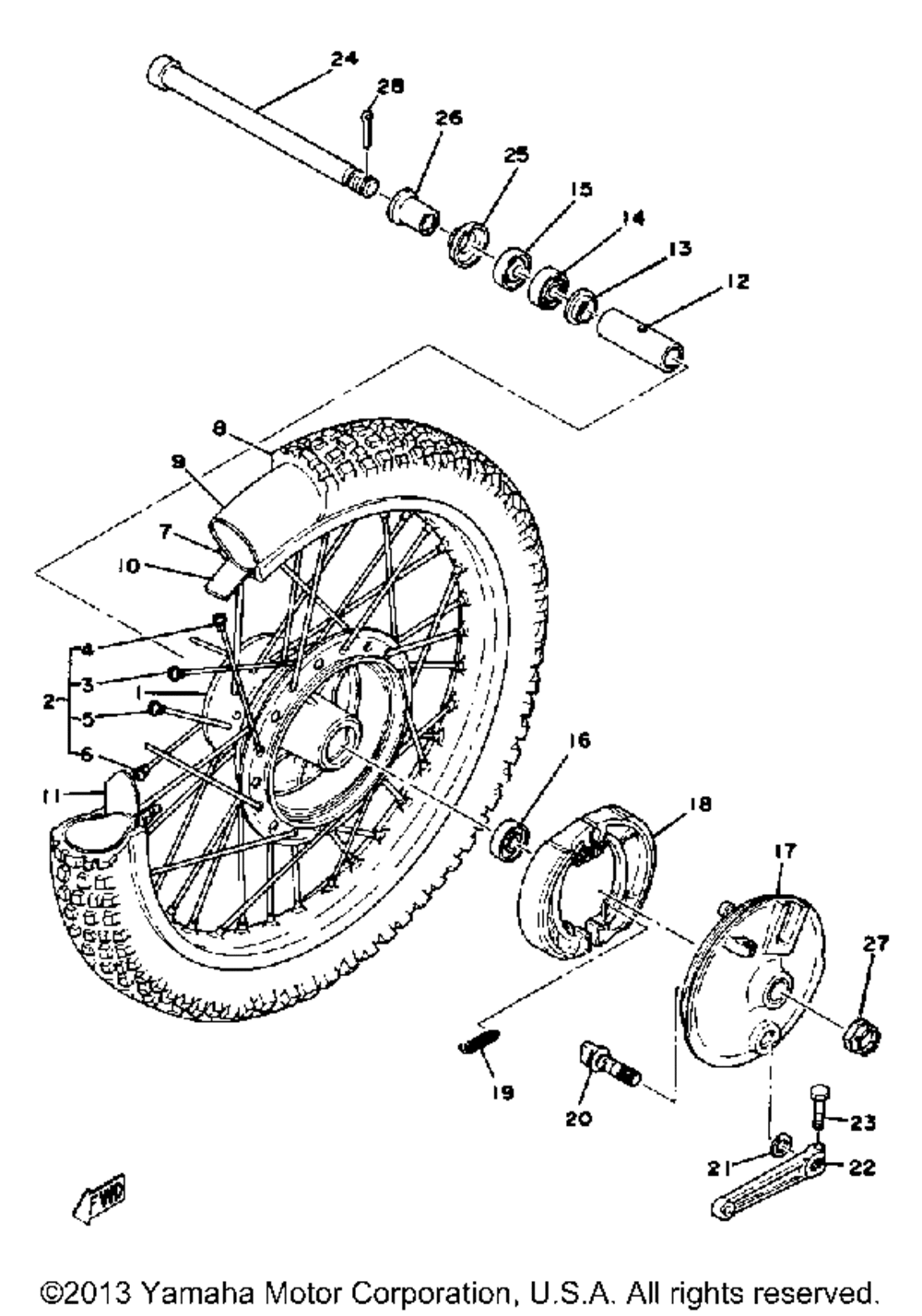 Front wheel yz125e - f