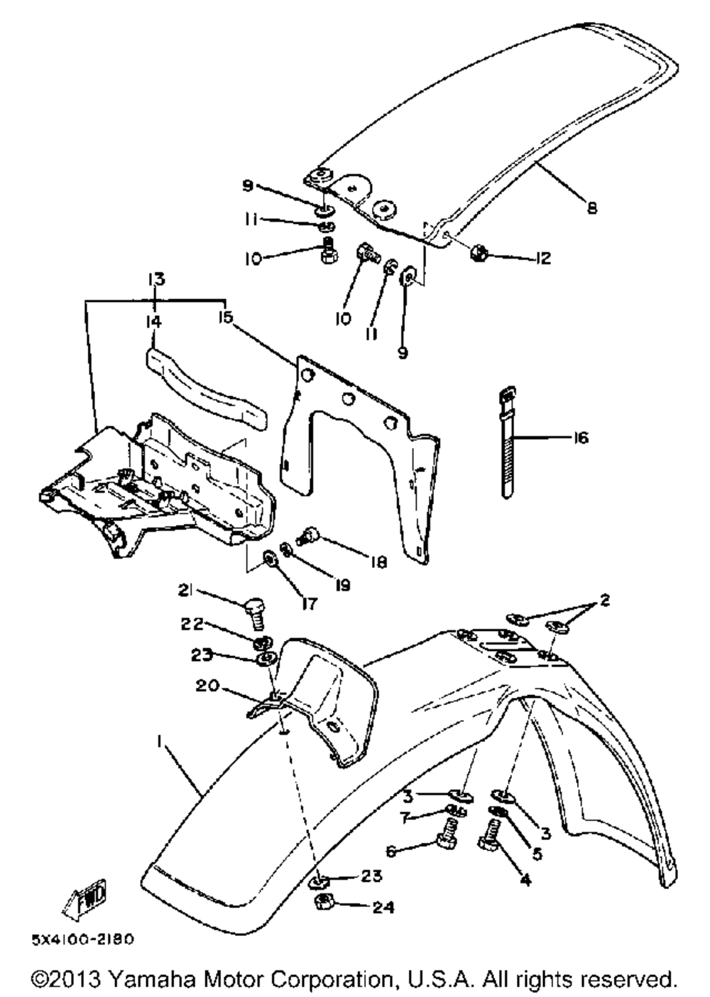 Front fender-rear fender