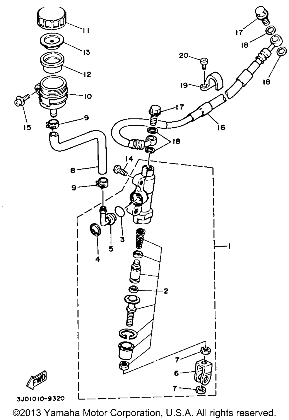 Rear master cylinder