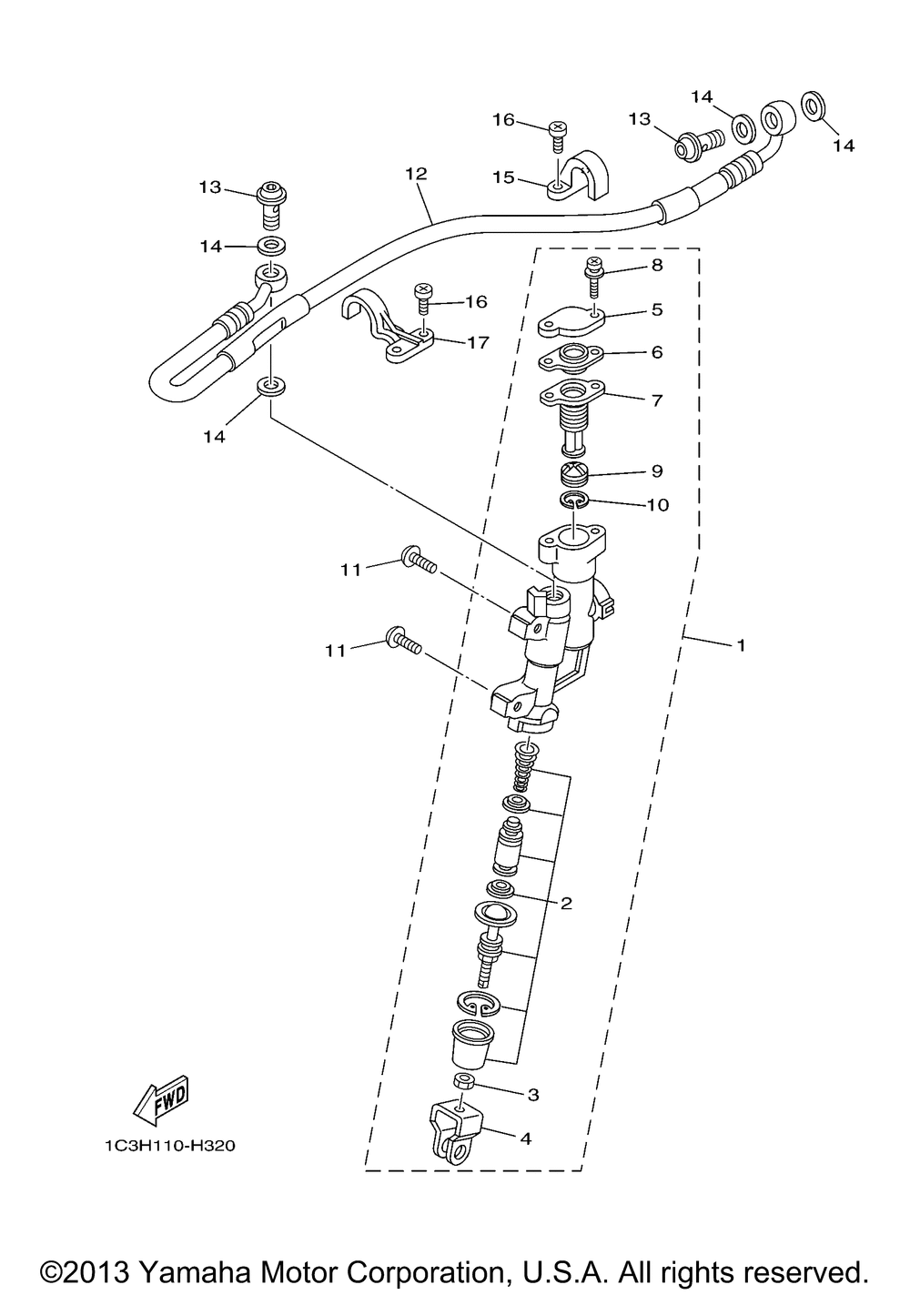 Rear master cylinder