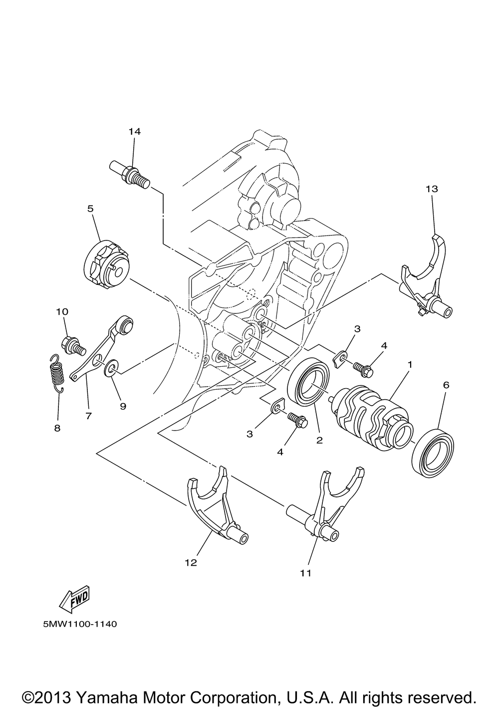 Shift cam fork