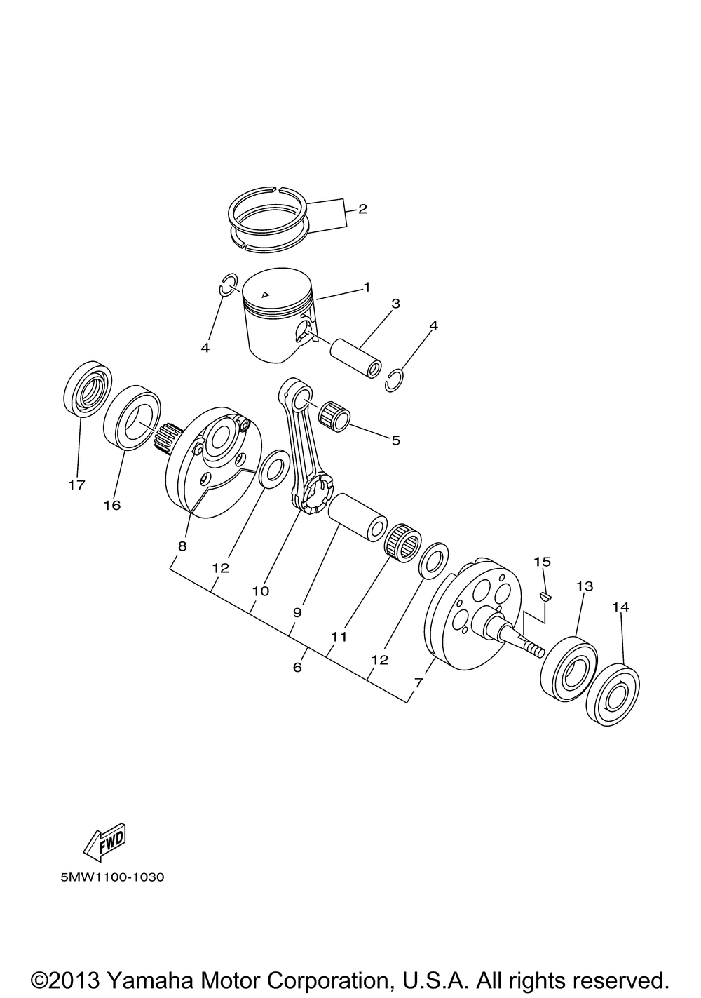 Crankshaft piston