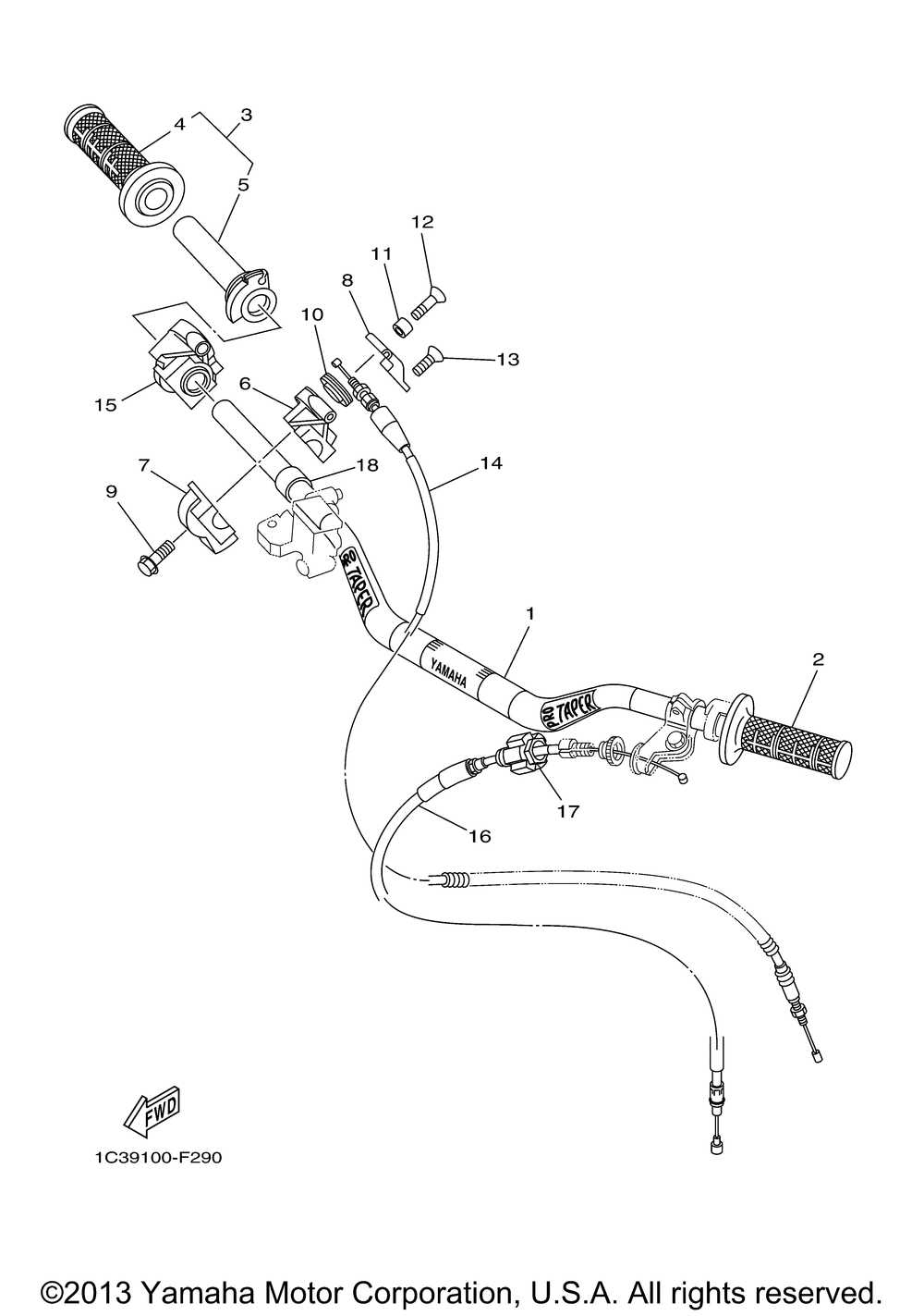 Steering handle cable