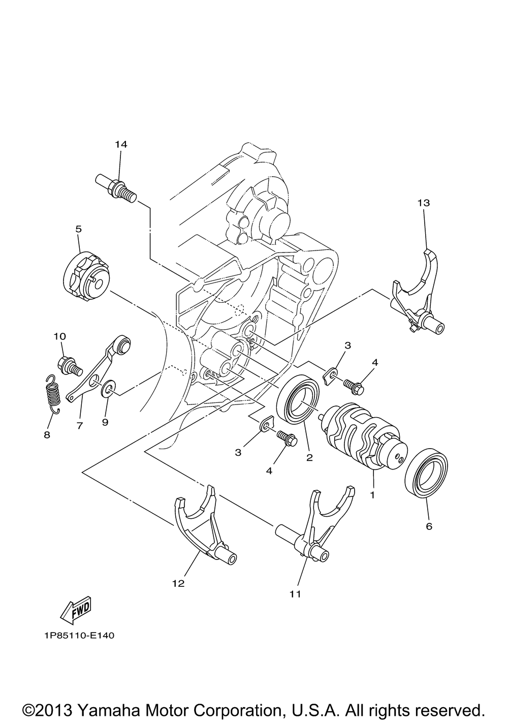 Shift cam fork