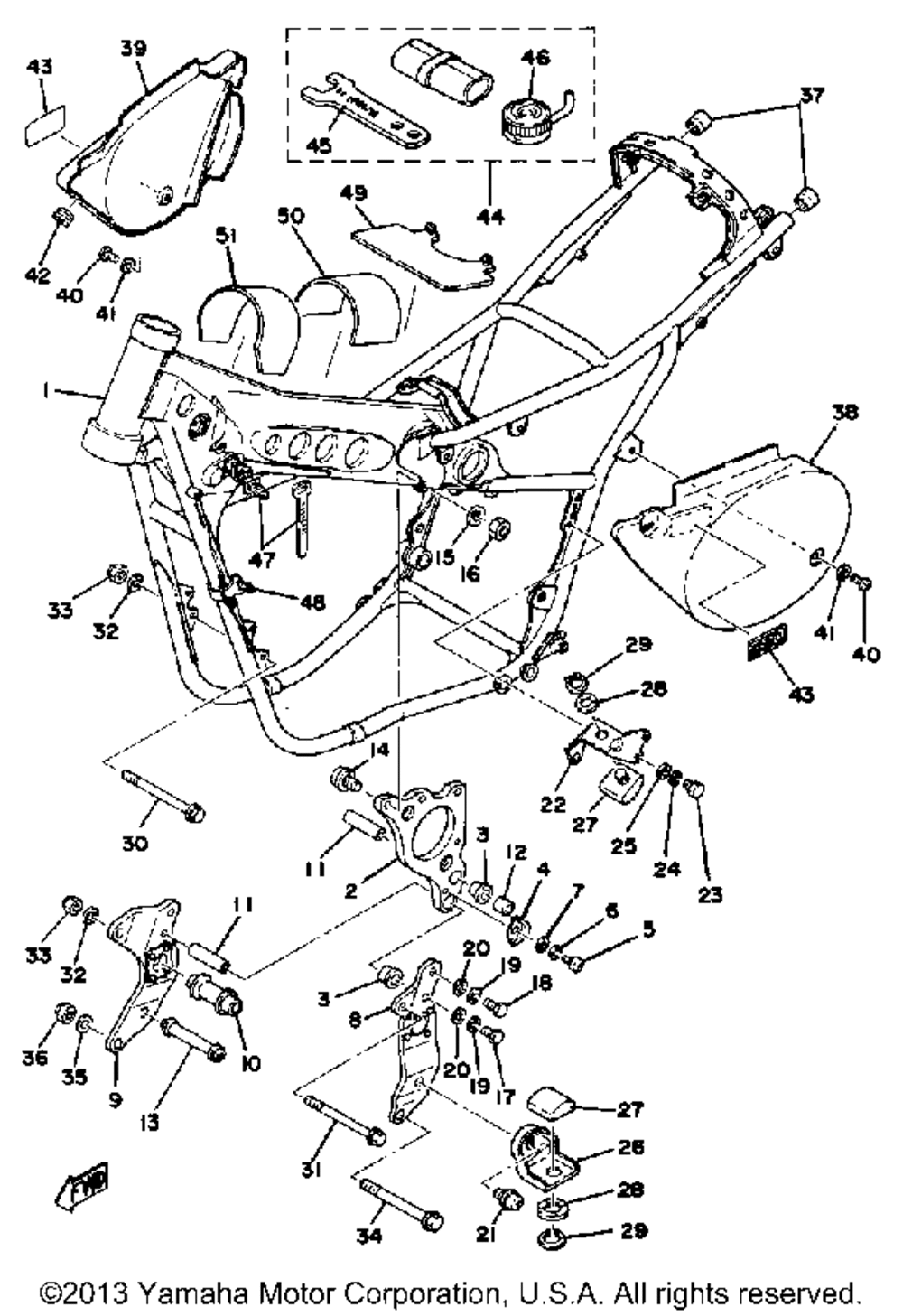 Frame-side cover yz250d