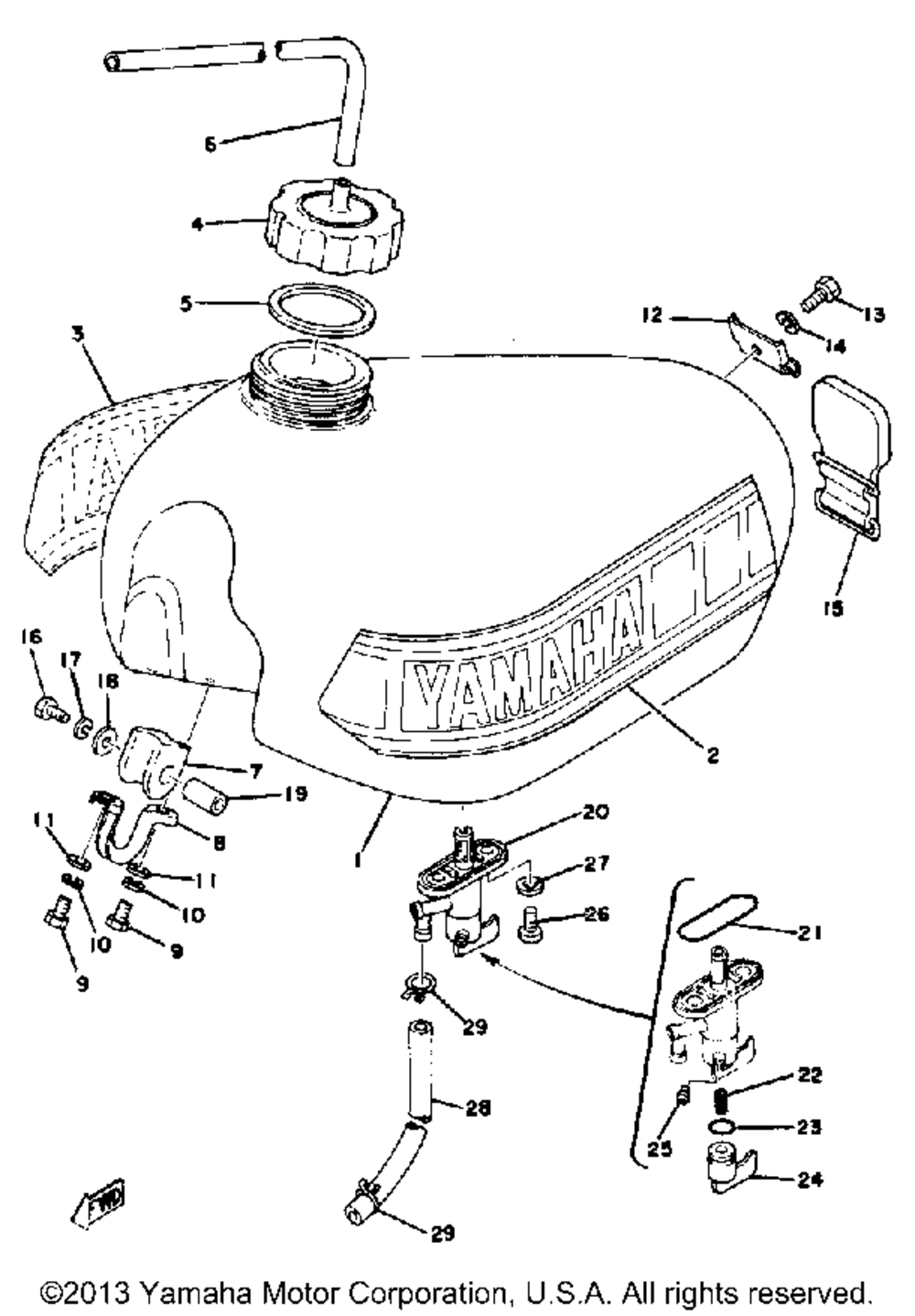 Fuel tank yz250d - e