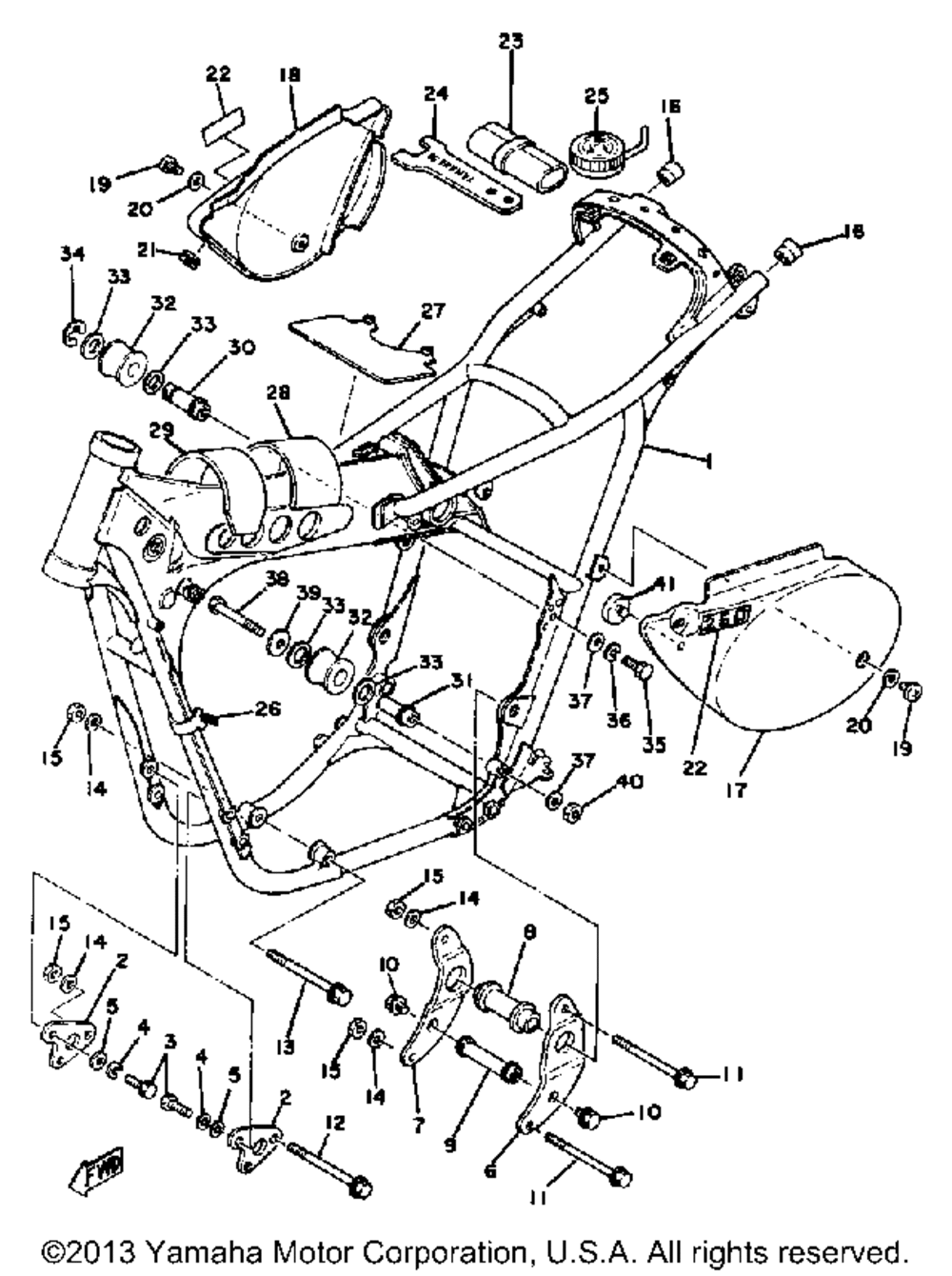 Frame-side cover yz250e