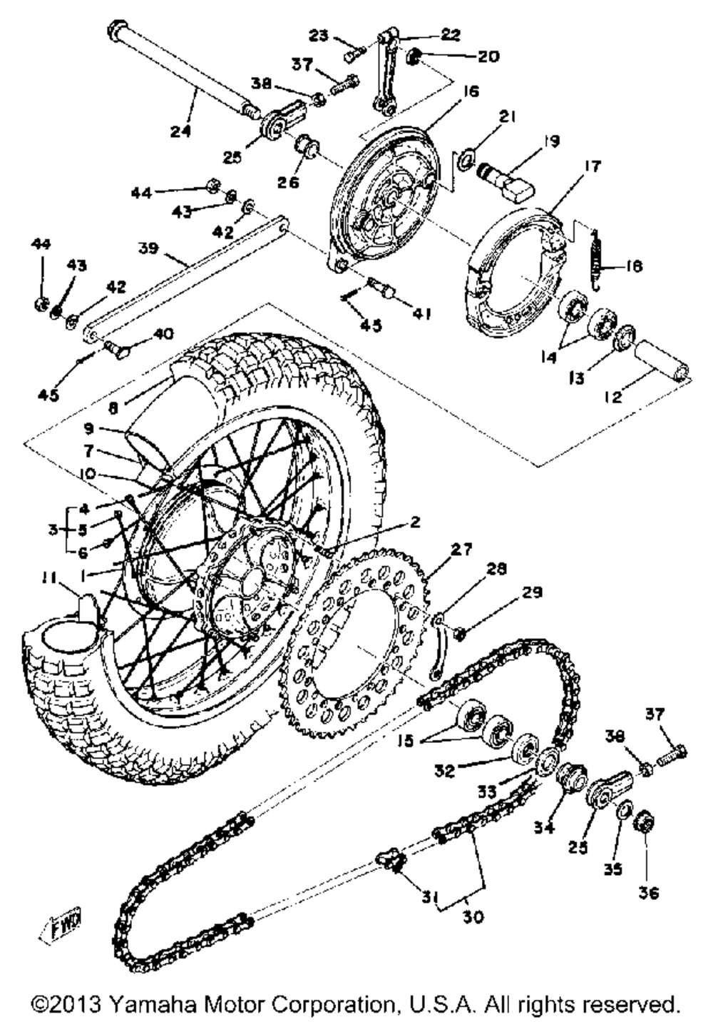 Rear wheel yz250c