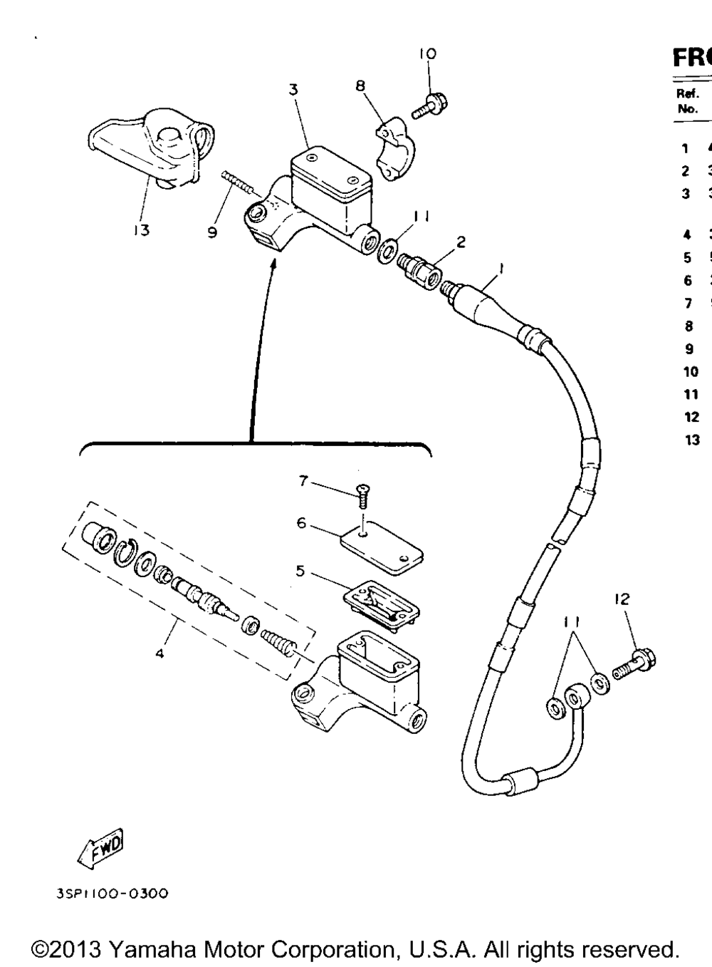 Front master cylinder