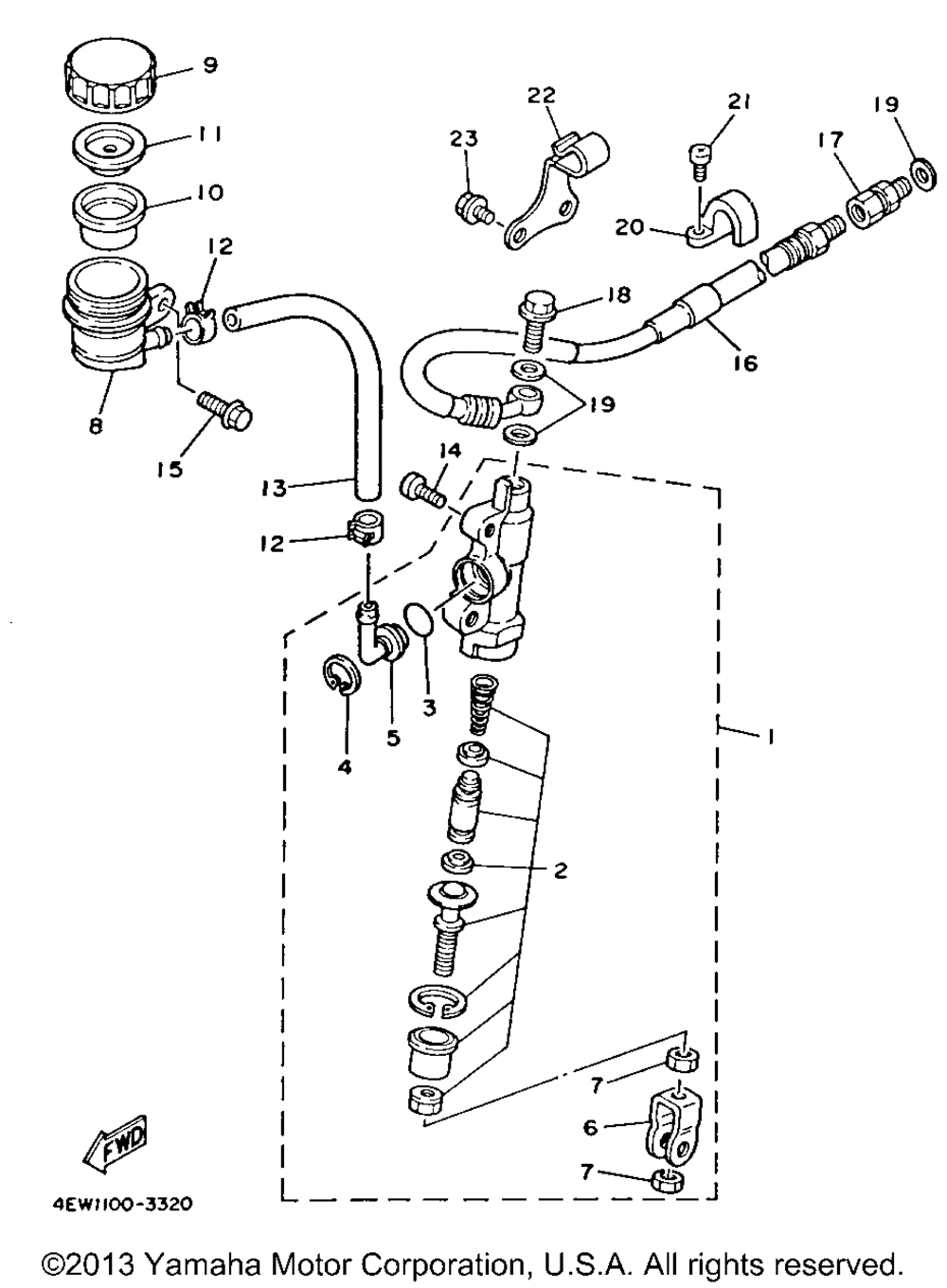 Rear master cylinder